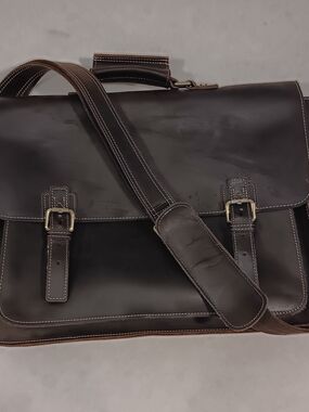Emerson Men's Leather Messenger Bag - Brown